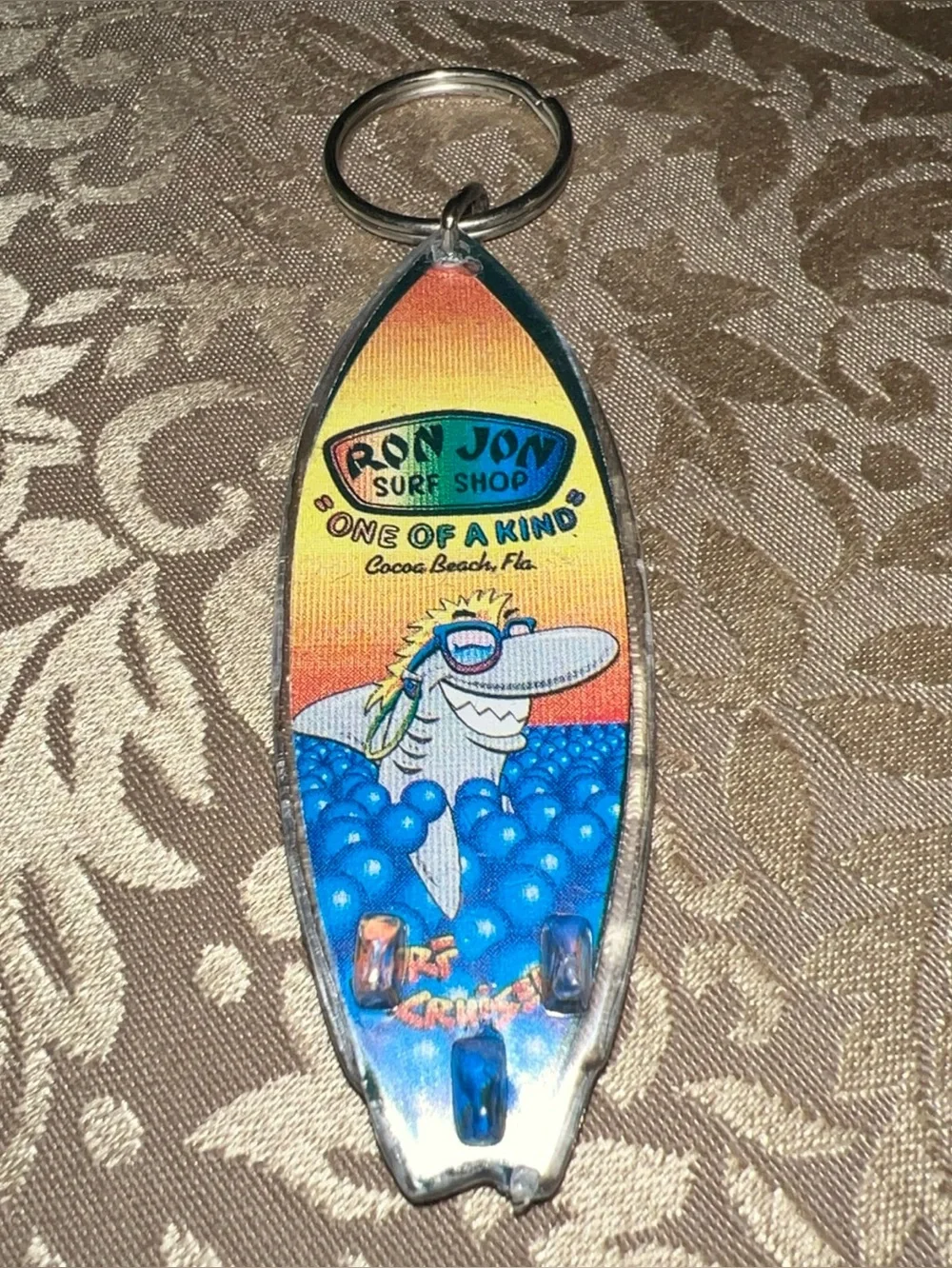 Vintage Ron Jon Surf Shop Cocoa Beach Florida Surfboard Keyring Keychain
